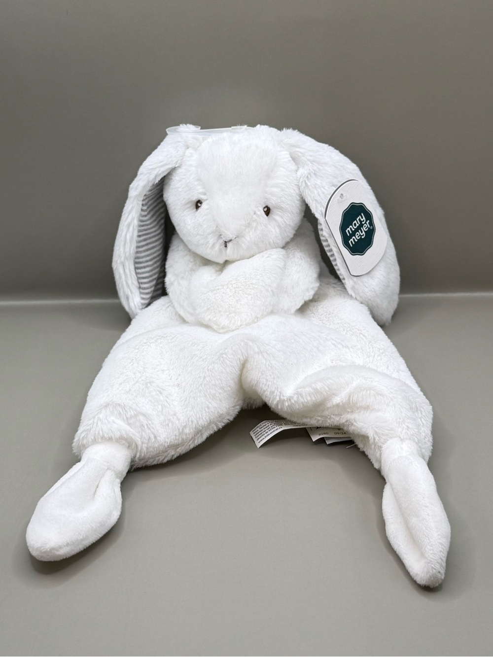 NWT Mary Meyer Silky White Bunny Lovey Security Blanket Baby Soother Plush